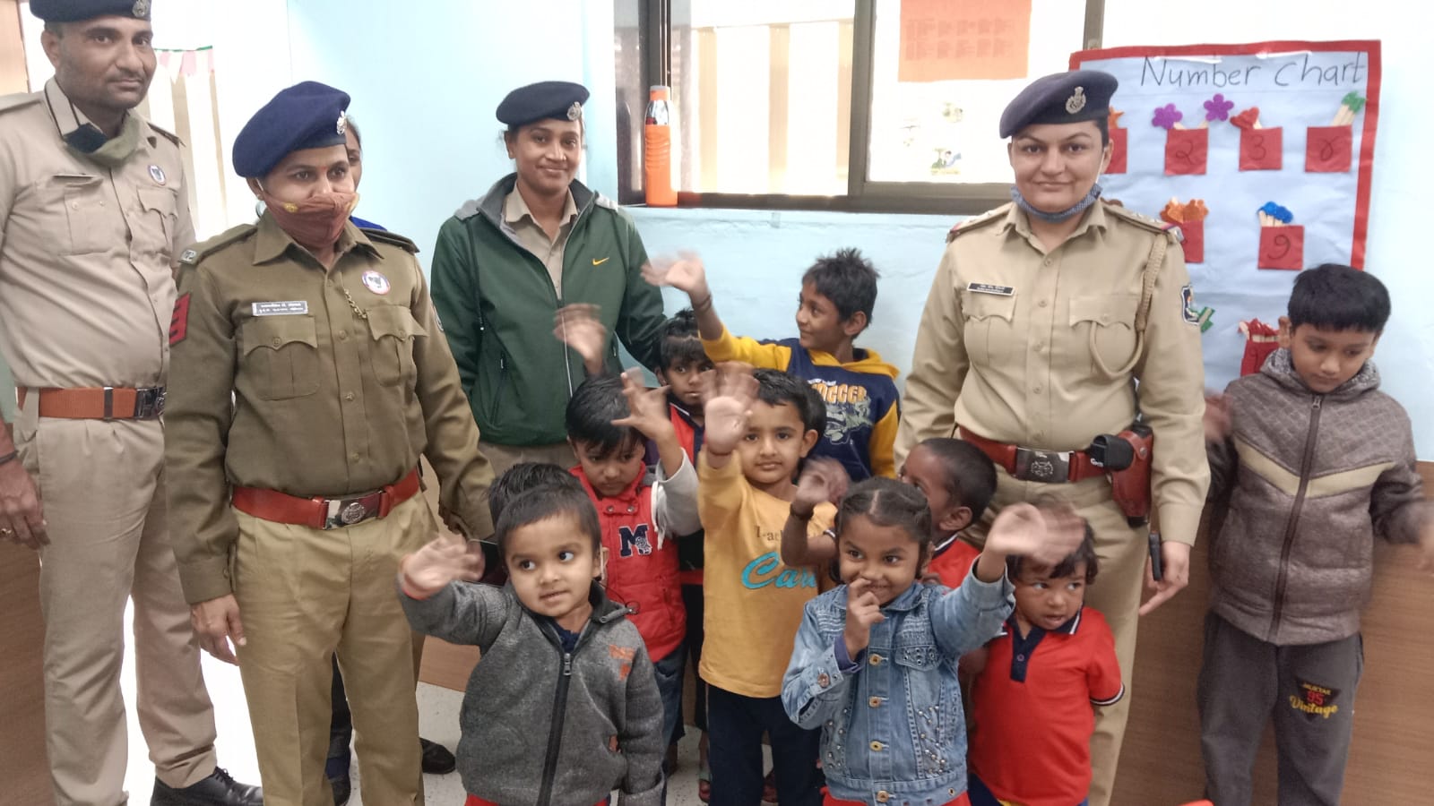 visit by the police department of Gandhinagar